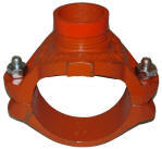 Ductilic MECHANICAL TEE, Threaded Branch Outlet, Grooved Branch Outlet Housing are made of Ductile iron conforming to ASTM A536, Gr. 65-45-12. Mechanical Tee is supplied with an EPDM gasket and two pairs of bolts and nuts. Bolts are heat treated and conform to the requirements of ASTM A183 and Nuts to ASTM A194. Tees are painted orange or red, or as an option can be supplied hot dipped zinc galvanization & coated with rust inhibiting paint. Other coatings by special request are available, Products are listed, approved and or certified by UL and FM.